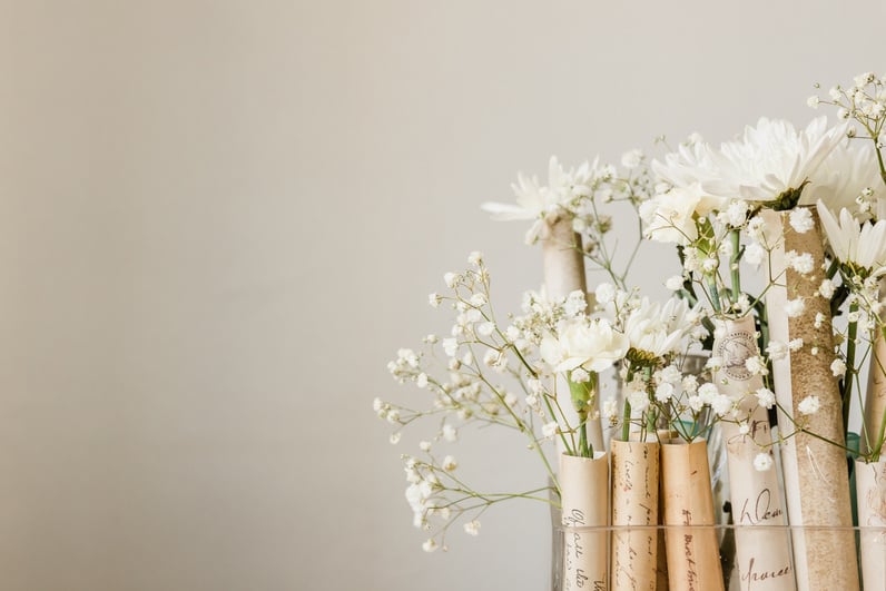 Rolled Pages with Flowers